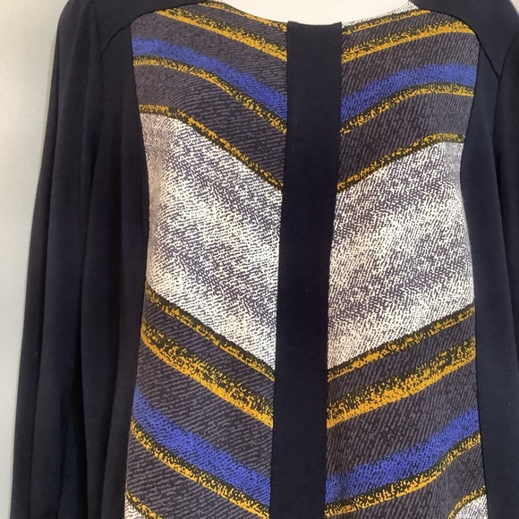 Piccadilly Dress Women’s Size XL Stripe Chevron Navy Yellow Black White - Picture 3 of 10